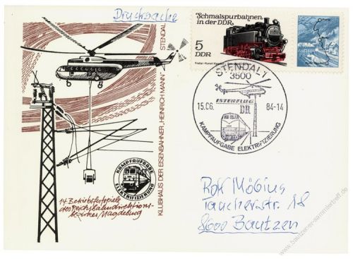 DDR 1984 Stendal - Kampfaufgabe Elektrifizierung