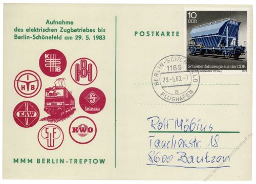 DDR 1983 Berlin - Aufnahme des elektrischen Zugbetriebes Berlin-Schnefeld