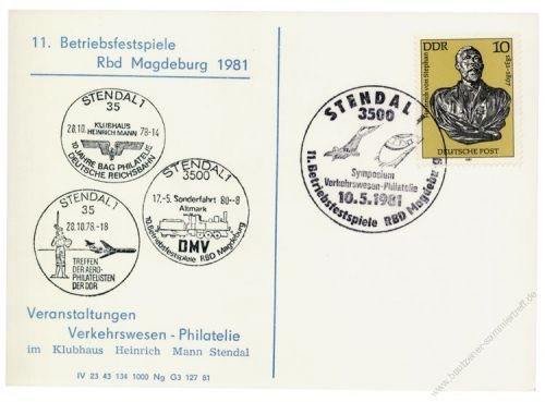DDR 1981 Stendal - 11. Betriebsfestspiele RBD Magdeburg