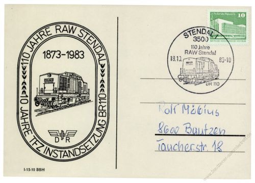 DDR 1983 Stendal - 110 Jahre RAW Stendal - BR 110