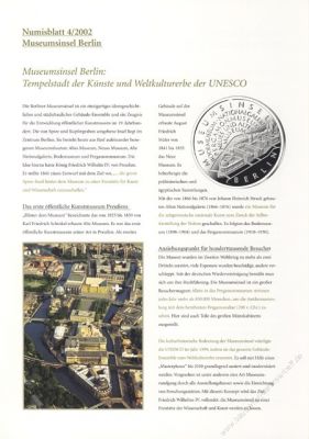 BRD 2002 Beschreibung fr Numisblatt 4/2002 und 5/2002