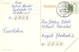 DDR 1990 Mi-Nr. P107I o Goethe-Schiller-Denkmal