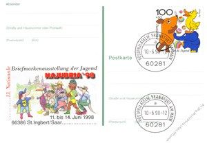 BRD 1998 Mi-Nr. PSo053 o Briefmarkenausstellung der Jugend