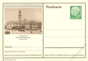 BRD 1955 Mi-Nr. P024 220 * Gelsenkirchen - Rathaus Buer