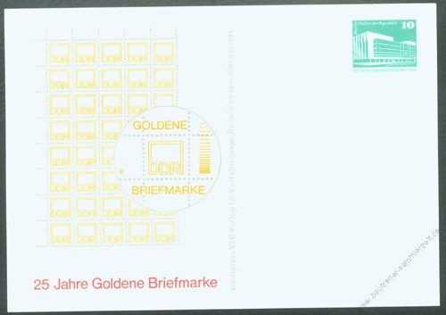 DDR Nr. PP018 B1/004a * 25 Jahre Goldene Briefmarke