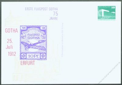 DDR Nr. PP018 D2/012a * 75 Jahre Erste Flugpost Gotha-Erfurt