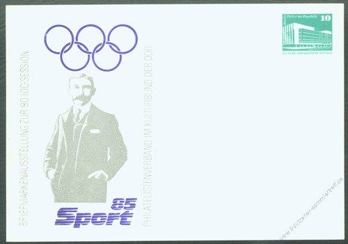 DDR Nr. PP018 C1/006a * Briefmarkenausstellung zur 90. IOC-Session