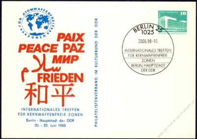 DDR Nr. PP018 D2/006 SSt. Int. Treffen fr kernfreie Zonen