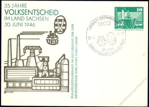 DDR Nr. PP016 B2/008 SSt. 35 Jahre Volksentscheid in Sachsen