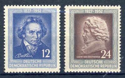 DDR 1952 Mi-Nr. 300-301 ** 125. Todestag von Ludwig van Beethoven