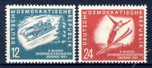 DDR 1951 Mi-Nr. 280-281 ** Wintersportmeisterschaften