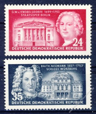 DDR 1953 Mi-Nr. 382-383 ** 200. Todestag berhmter deutscher Baumeister