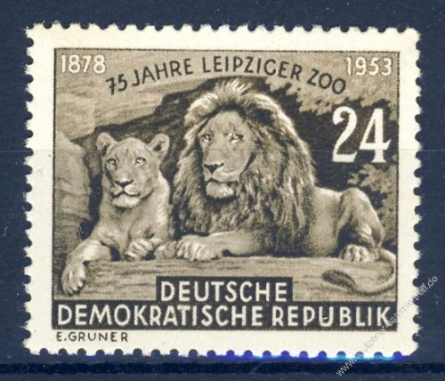 DDR 1953 Mi-Nr. 397 ** 75 Jahre Leipziger Zoo