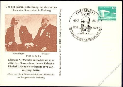 DDR Nr. PP018 B2/011 SSt. 100 Jahre Entdeckung des Germaniums