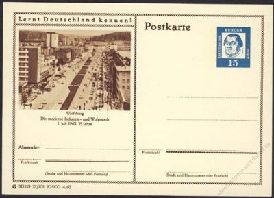 BRD 1963 Mi-Nr. P081 27/201 * Wolfsburg - Moderne Stadt