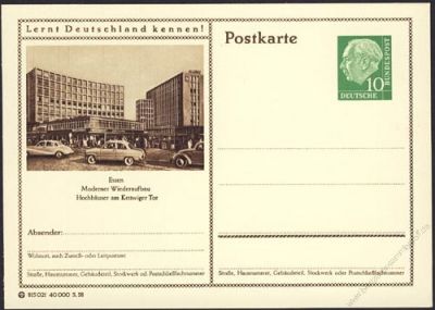BRD 1955 Mi-Nr. P024 357 * Essen - Hochhuser
