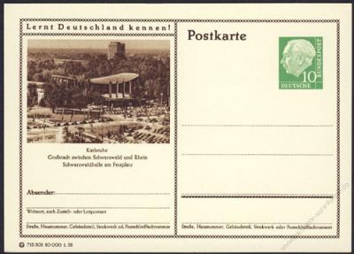 BRD 1955 Mi-Nr. P024 311 * Karlsruhe - Schwarzwaldhalle