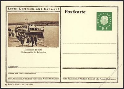 BRD 1959 Mi-Nr. P042 085/522 * Mlheim/Ruhr - Erholungsgebiet