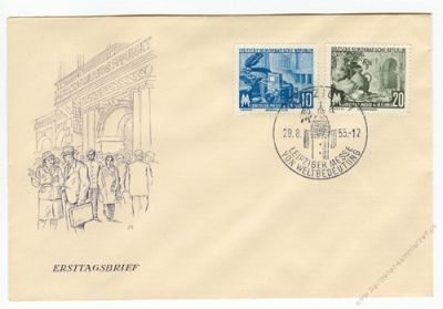 DDR 1955 FDC Mi-Nr. 479-480 SSt. Leipziger Herbstmesse