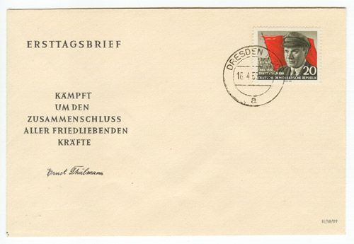 DDR 1956 FDC Mi-Nr. 520A ESt. 70. Geburtstag von Ernst Thlmann