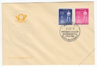DDR 1955 FDC Mi-Nr. 459A-460A SSt. Internationaler Befreiungstag