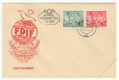DDR 1955 FDC Mi-Nr. 450-451 ESt. Internationaler Frauentag