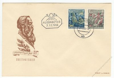 DDR 1955 FDC Mi-Nr. 485-490A ESt. 60. Todestag von Friedrich Engels