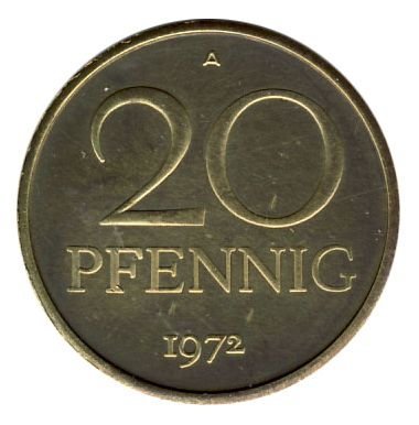 DDR 1972 J.1511b 20 Pf Kursmnze vz-st