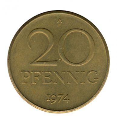 DDR 1974 J.1511b 20 Pf Kursmnze vz