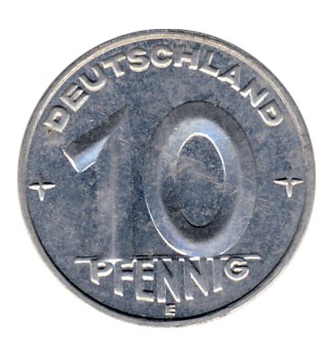 DDR 1952 J.1507 10 Pf Kursmnze Prgesttte: E vz