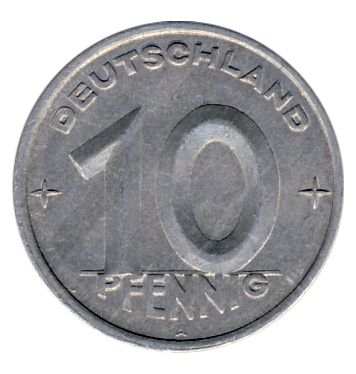 DDR 1949 J.1503 10 Pf Kursmnze vz-st