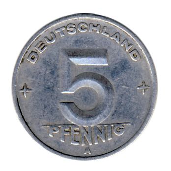 DDR 1950 J.1502 5 Pf Kursmnze Prgesttte: A ss