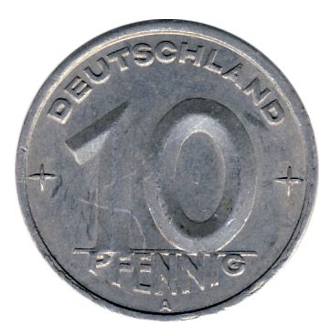 DDR 1948 J.1503 10 Pf Kursmnze vz
