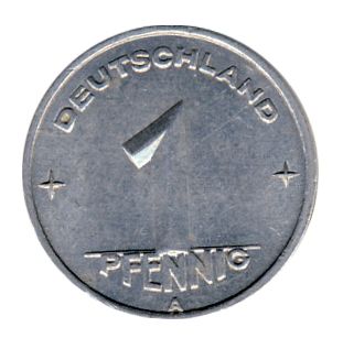 DDR 1949 J.1501 1 Pf Kursmnze Prgesttte: A vz