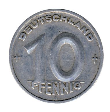 DDR 1949 J.1503 10 Pf Kursmnze ss