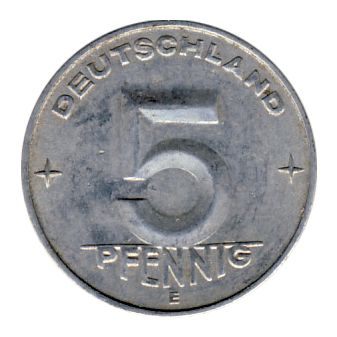 DDR 1952 J.1506 5 Pf Kursmnze Prgesttte: E vz