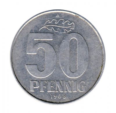 DDR 1968 J.1512 50 Pf Kursmnze ss