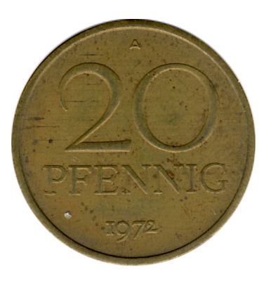 DDR 1972 J.1511b 20 Pf Kursmnze ss