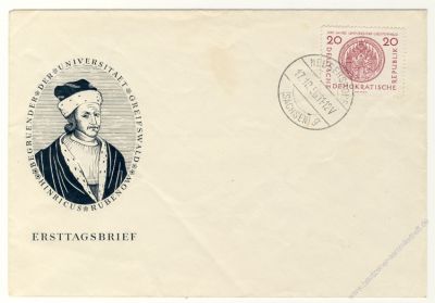 DDR 1956 FDC Mi-Nr. 543 ESt. 500 Jahre Universitt Greifswald