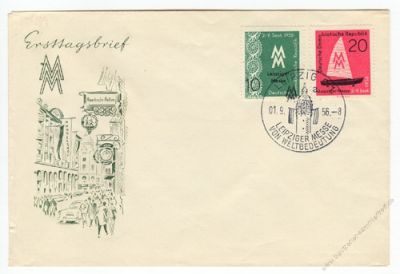 DDR 1956 FDC Mi-Nr. 536-537 SSt. Leipziger Herbstmesse