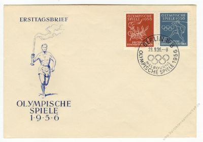 DDR 1956 FDC Mi-Nr. 539-540 SSt. Olympische Sommerspiele in Melbourne