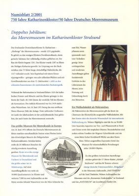 BRD 2001 Beschreibung fr Numisblatt 2/2001 und 3/2001