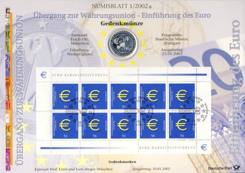 BRD 2002 Numisblatt 1/2002 