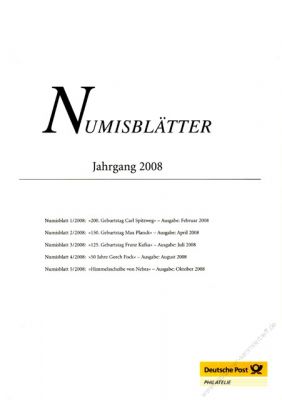 BRD 2008 Beschreibung fr Numisblatt 1/2008