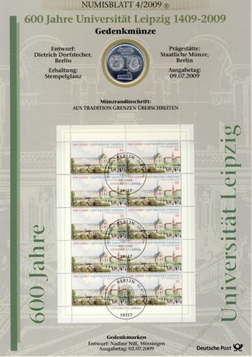 BRD 2009 Numisblatt 4/2009 