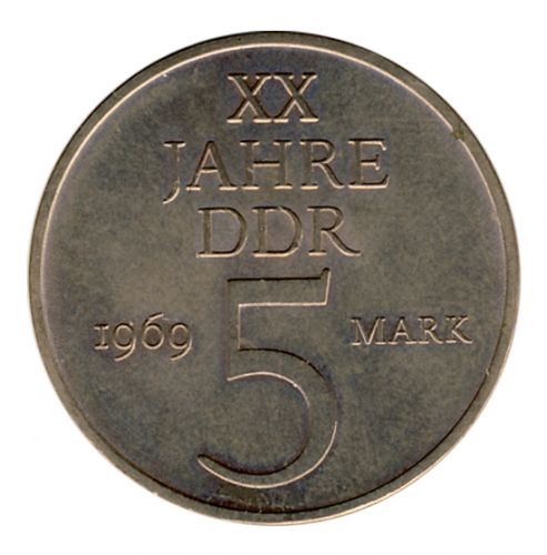 DDR 1969 J.1524 5 Mark 20 Jahre DDR vz