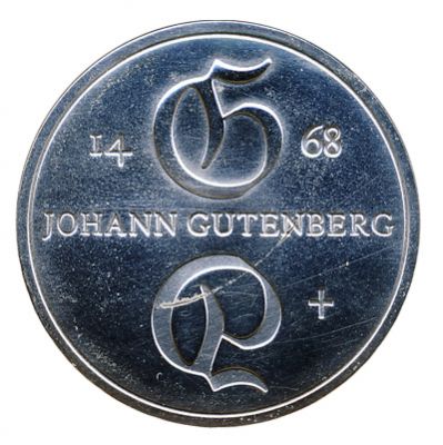 DDR 1968 J.1523 10 Mark Johannes Gutenberg st