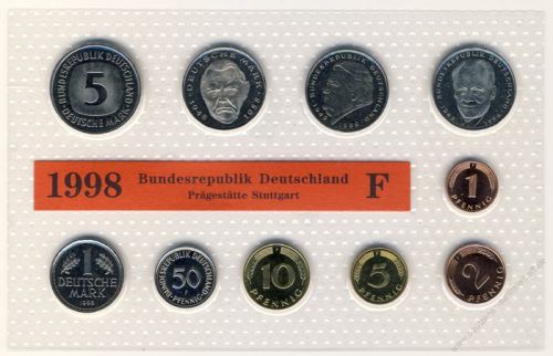 BRD 1998 Kursmünzensatz Prägestätte: F st