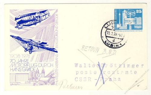 DDR Nr. PP017 C1/002a o 70 Jahre Motorflug