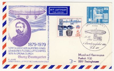 DDR Nr. PP017 C2/009a SSt. 1. Start eines Zeppelins